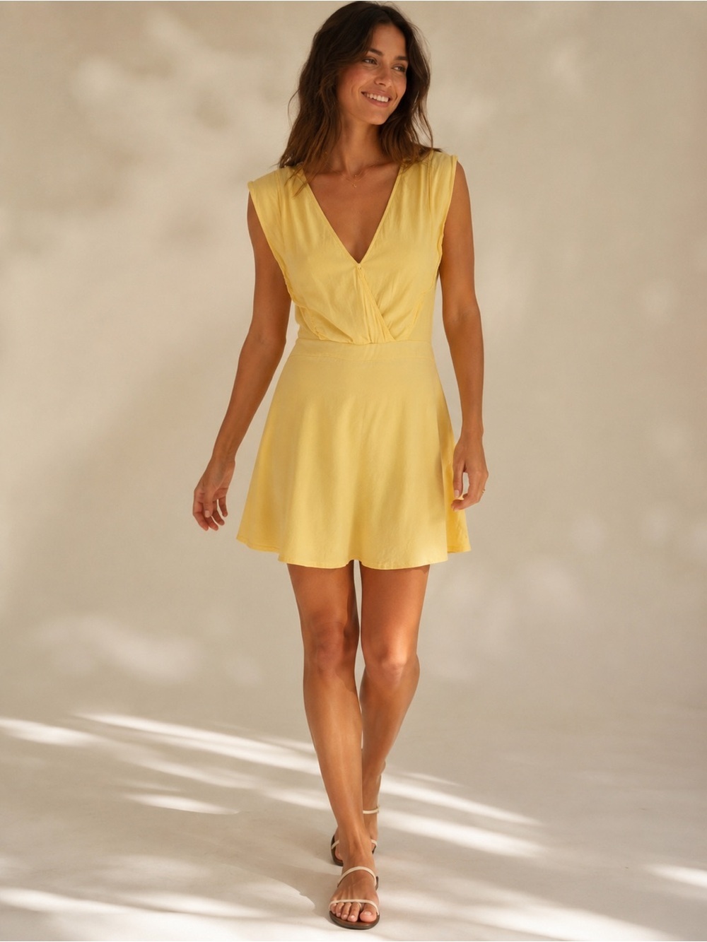 Dynamite Sunshine Yellow V-Neck Mini Dress